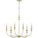 Savanne 6 Light 28.25 inch Vintage Brass Chandelier Ceiling Light